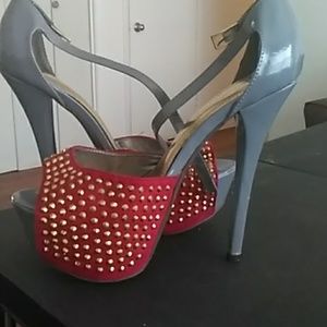 Liliana gold studded heels